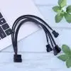 

Black Sleeved Splitter Power Cord Plug Cooler Wire Splitter Power Cable for IDE Molex to 4-Port 3Pin/4Pin