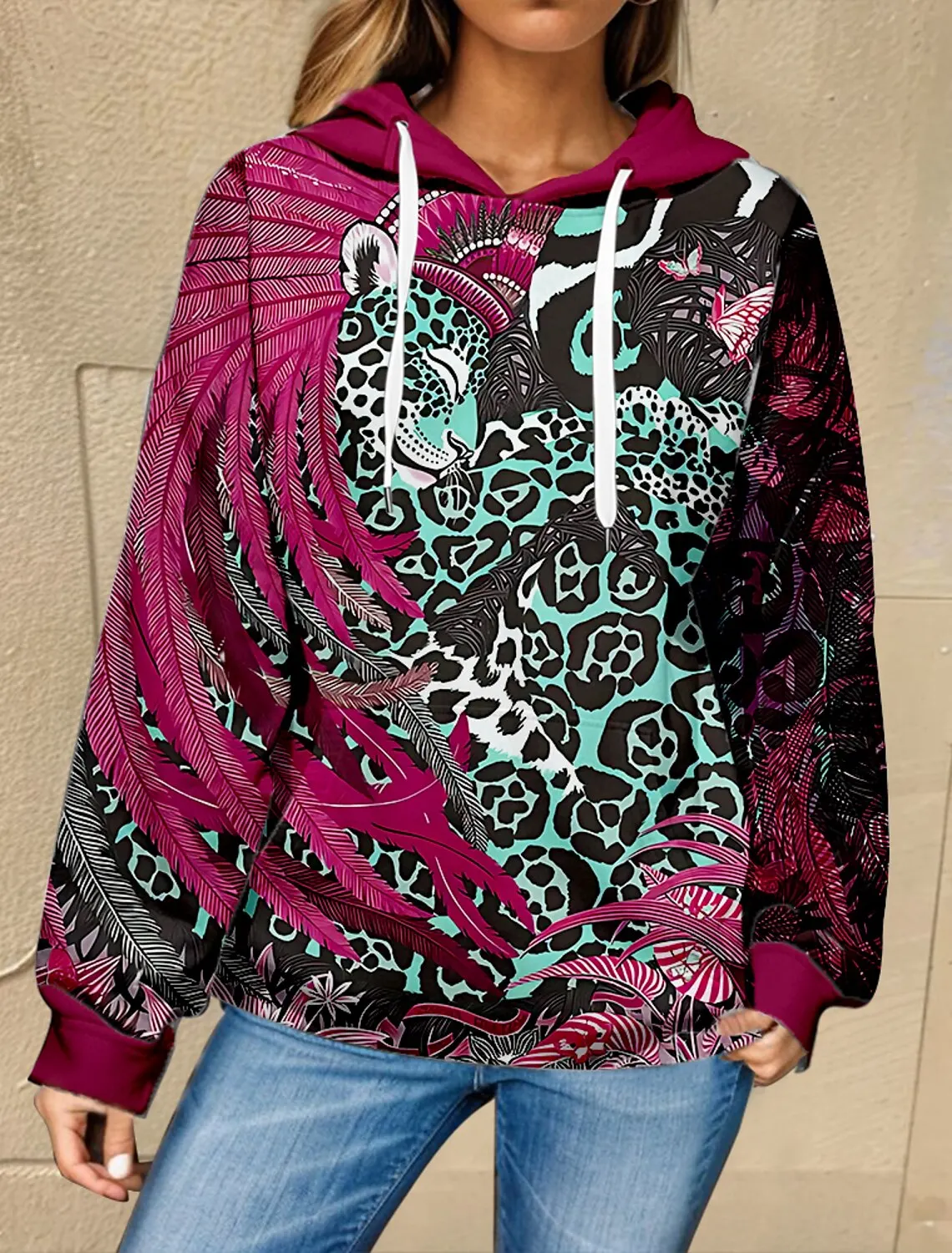 

Женская спортивная рубашка с принтом гепарда, Новинка осени 2023, женский свитер с круглым вырезом, универсальная удобная женская рубашка с ремешком