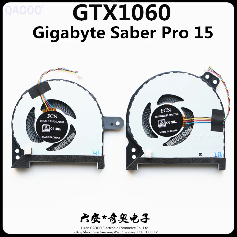 

NEW Laptop CPU COOLING FAN FOR Gigabyte Saber Pro 15 CPU + GPU COOLING FAN GTX1060