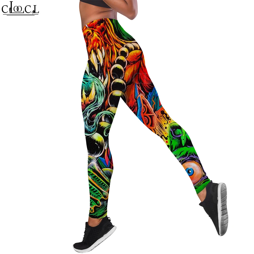 

CLOOCL Women Seamless Leggings Fashion Yoga Pants Strange Beast Alien Life Print Leggings Sport Wear Female Clothing