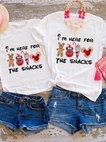 disney t shirts women summer mickey series the snacks creativity new products family look outfits parent child tshirts christmas
