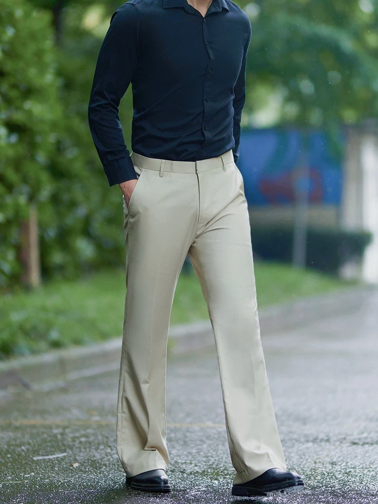 Осенние новые эластичные прямые брюки-трубы мужские деловые повседневные брюки