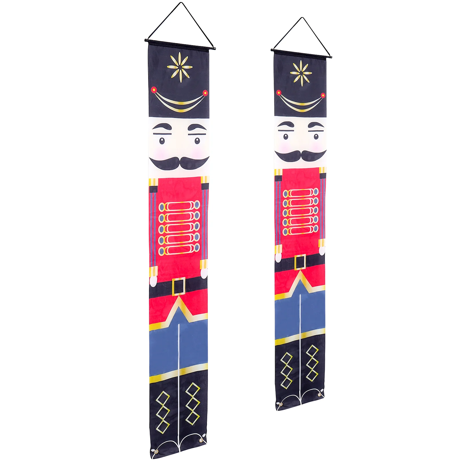 

Nutcracker Christmas Soldier Banner Porch Sign Xmas Hanging Banners Sign for Front Door Porch Garden Indoor Kids Party