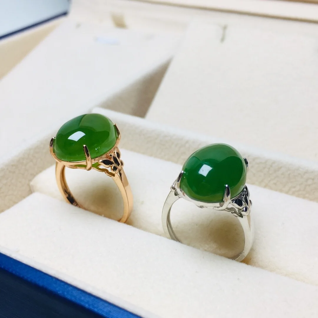 

Hetian jasper s925 silver butterfly ring natural jasper icy, delicate, moist, simple and exquisite fashion noble hand ornament S