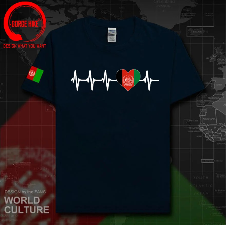 

Футболка с изображением сердцебиения в Афганистане, флаг страны, сердце, Семейные футболки, спортивные футболки, одежда этической команды, футболки, Новинка