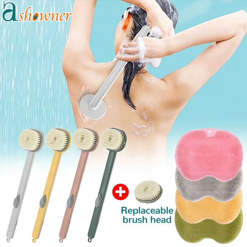

Bath Brush Long Handle Liquid Bath Brush Soft Hair Bath Brush Set Detachable Back Body Bath Shower Sponge Scrubber Body Brush