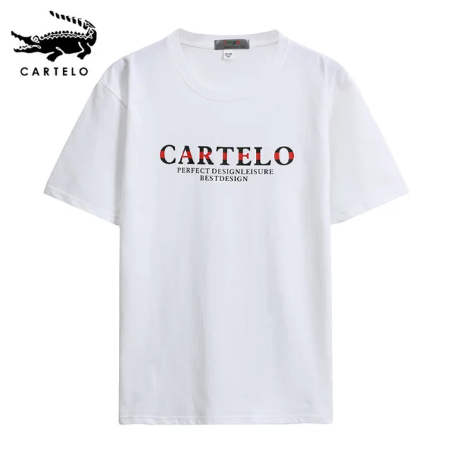 

CARTELO Men's Casual Round Collar Whole Cotton Body Shirt Top Tee Summer Clothes Man 2023 NEW