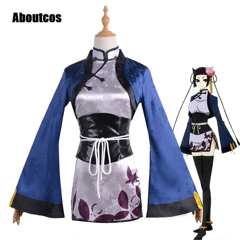 

Aboutcos Аниме Черный Батлер Ран Мао косплей костюм Ран Мао Чонсам одежда костюмы Косплей Искусственный Полный комплект