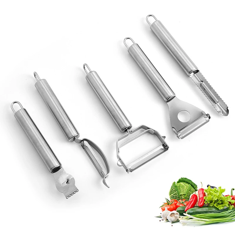 

UPORS 5Pcs Peeler Fruits and Vegetables Stainless Steel Vegetable Cutter Potato Slicer for Kitchen Convenience Kitchen Gadgets