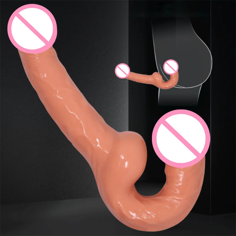 Фаллоимитатор на ремешке для мужа и жены двойной пенис носимый массажер штаны