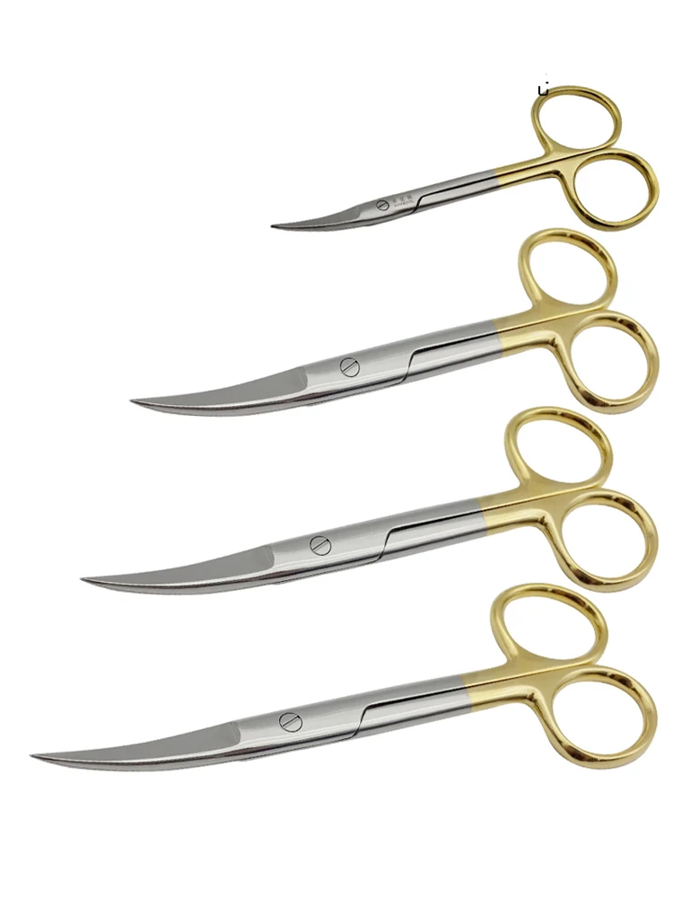 Ножницы с золотистой ручкой из нержавеющей стали хирургические ножницы