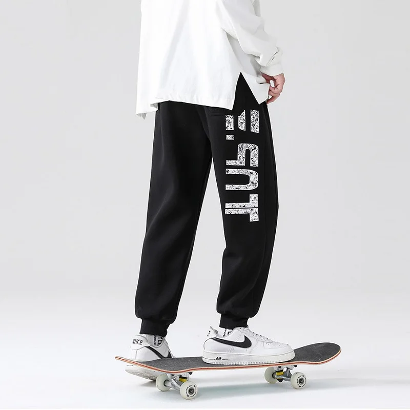 

Men's Fashion Letter Print Sweatpants Spring/Autumn Loose Oversized Small Foot Sports Trousers Mens Joggers Pants Streetwear Men