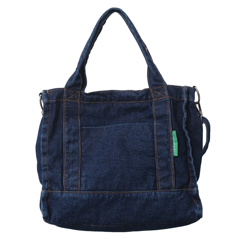 dżinsowych torebek dla kobiet Design Torba na ramię z zamkiem błyskawicznym Jeans Shoppers Bag Canvas Messenger Y2K Satchel Eco Korean Handbags