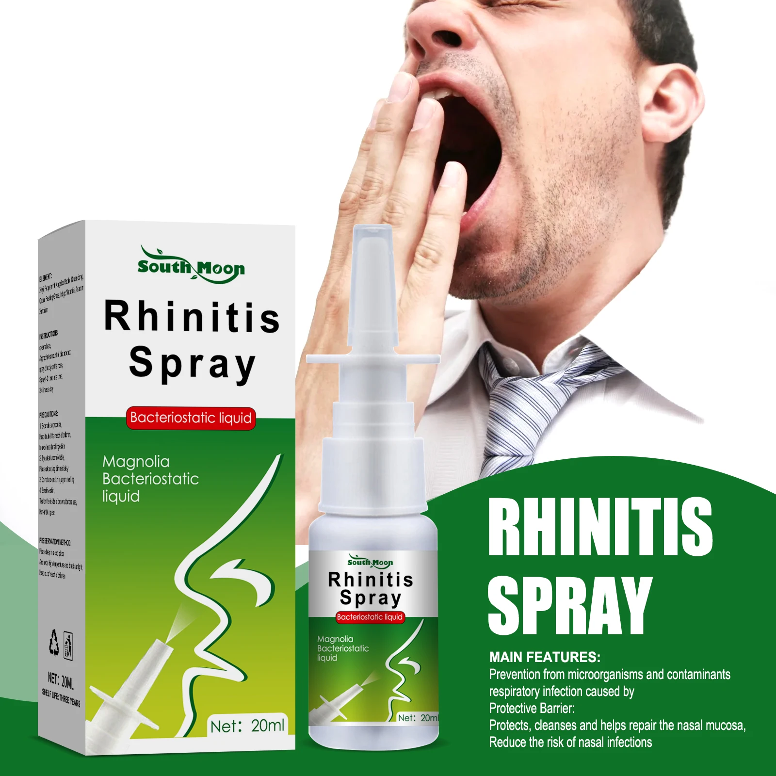 

20ml Nasal Sprays Chronic Rhinitis Sinusitis Spray Chinese Traditional Herb Spray Rhinitis Treatment Improve Breathing Sleep