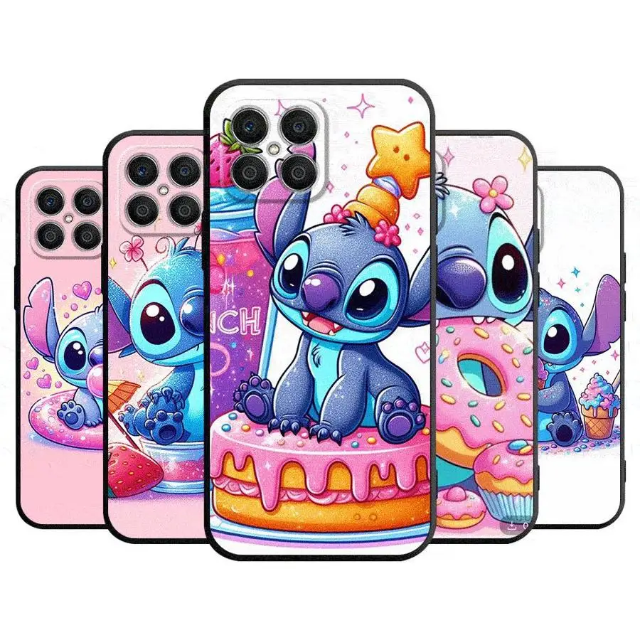 Чехол Disney Cute Stitch для Honor X8a X8 90 X9a 8X70 X9 X6 Magic5 Pro P40 черный мягкий чехол телефона