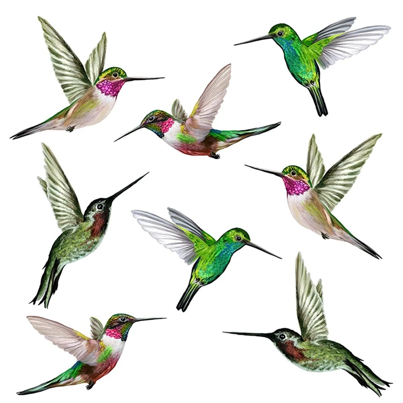 

Best 8 Large Beautiful Humming Bird Static Cling Window Stickers Hummingbird Anti Collision Bird Strike Window Stickers