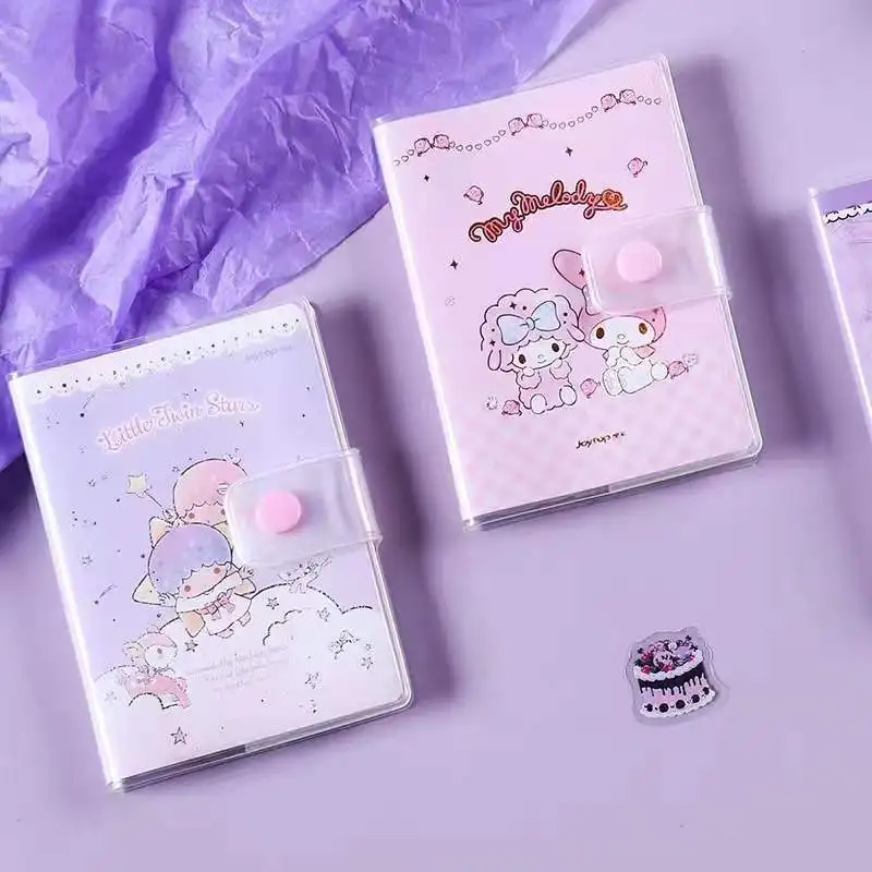

Sanrio Book Cartoon Anime Kuromi Cinnamoroll Joint Stationery Student Bookkeeping Notebook A7 Plastic Sleeve Holiday Gift