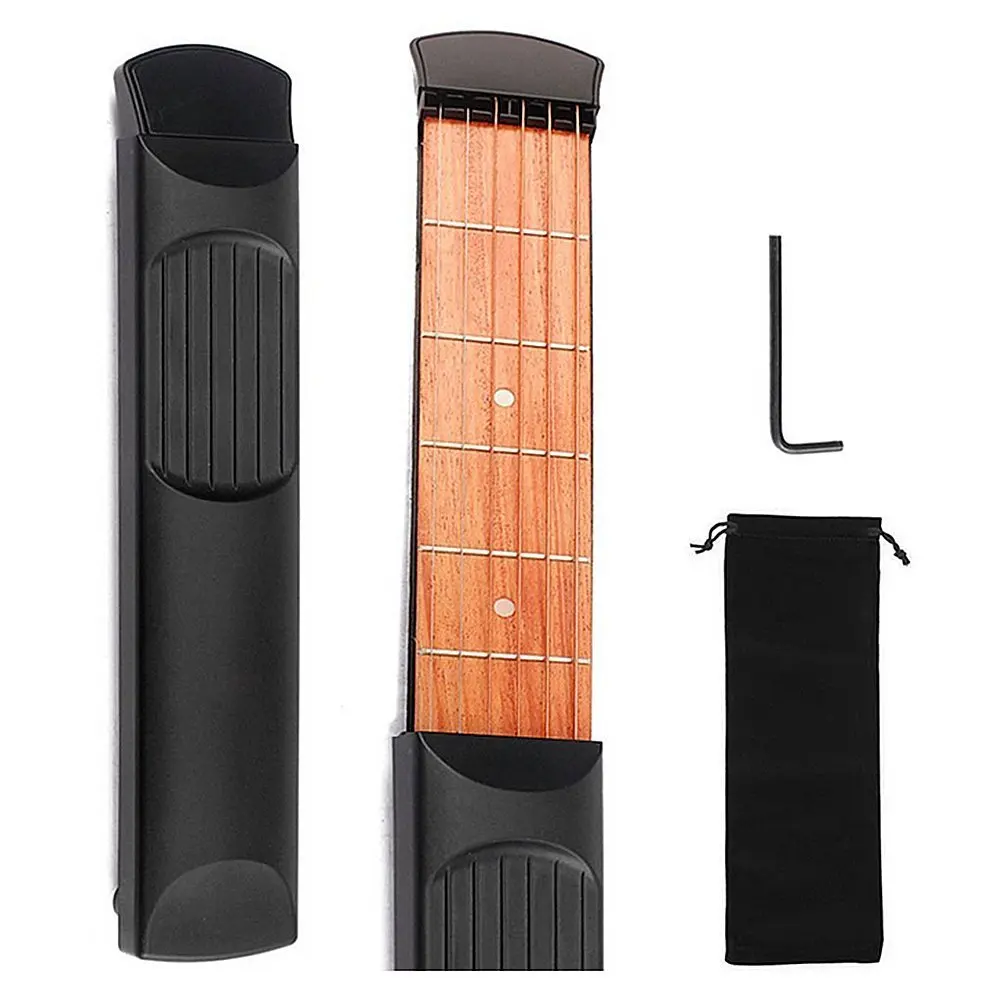 

6th Fret Portable Maple Pocket Guitar Cute Musical Beginners Practice Tool Finger Power Chord Conversion Trainer DDJ