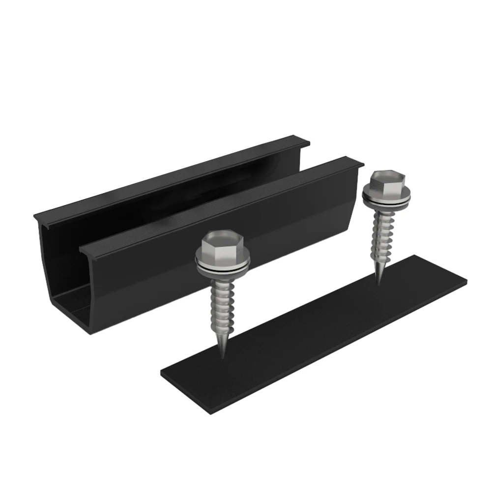 Черный кронштейн для солнечного модуля 120 мм монтажная система солнечной энергии