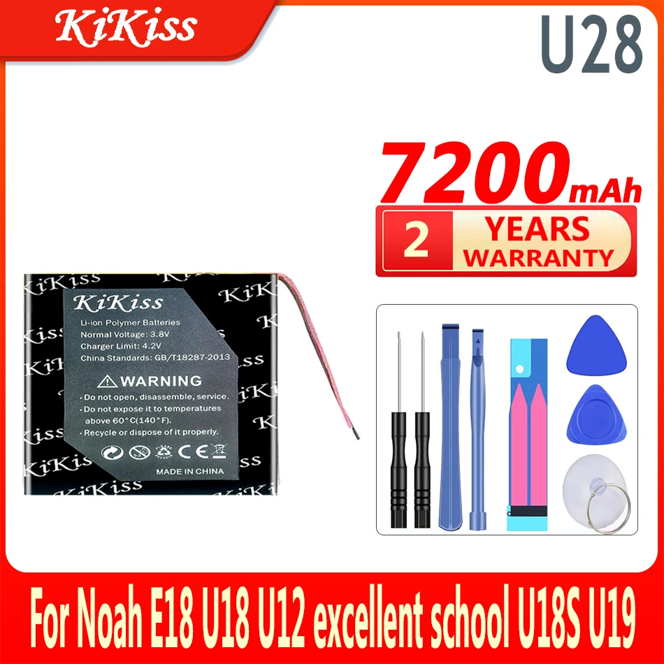 

7200mAh KiKiss 100% New Battery U 28 For Noah E18 U18 U12 excellent school U18S U28 U19 Laptop Batteries