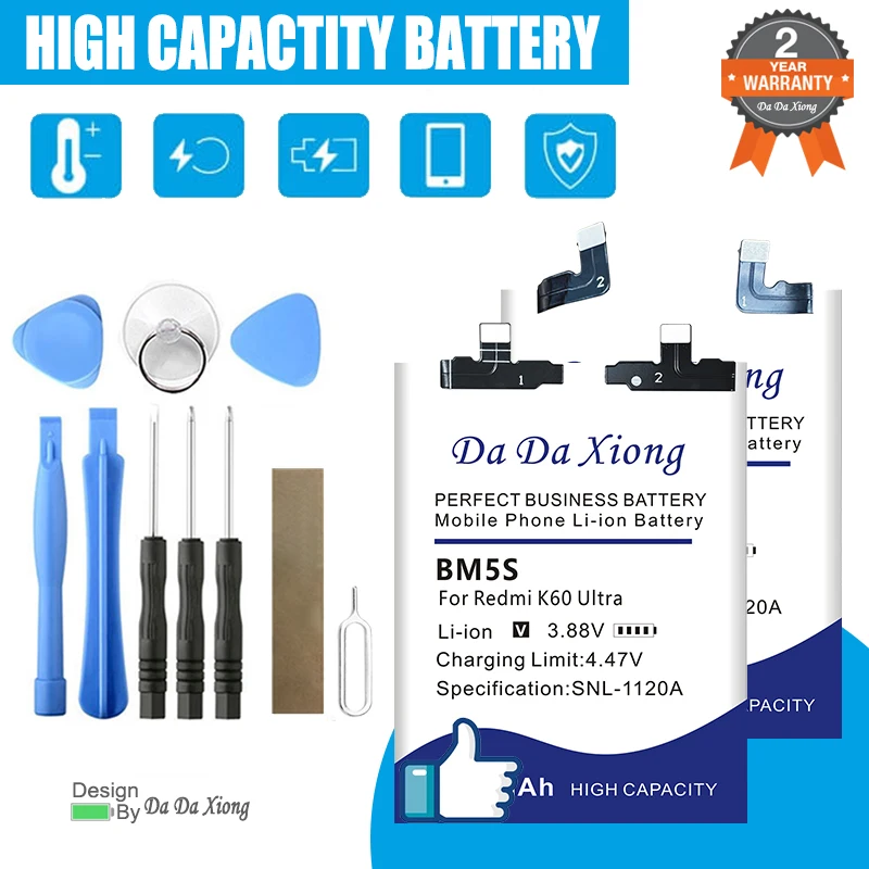 Аккумулятор для Xiaomi Redmi Note Fold 2 Play CC9e 13T K50 CC9 11T K60 K70 Pro Ultra Pocophone Poco X6 F5 F6 X4GT Pad 5 12 4