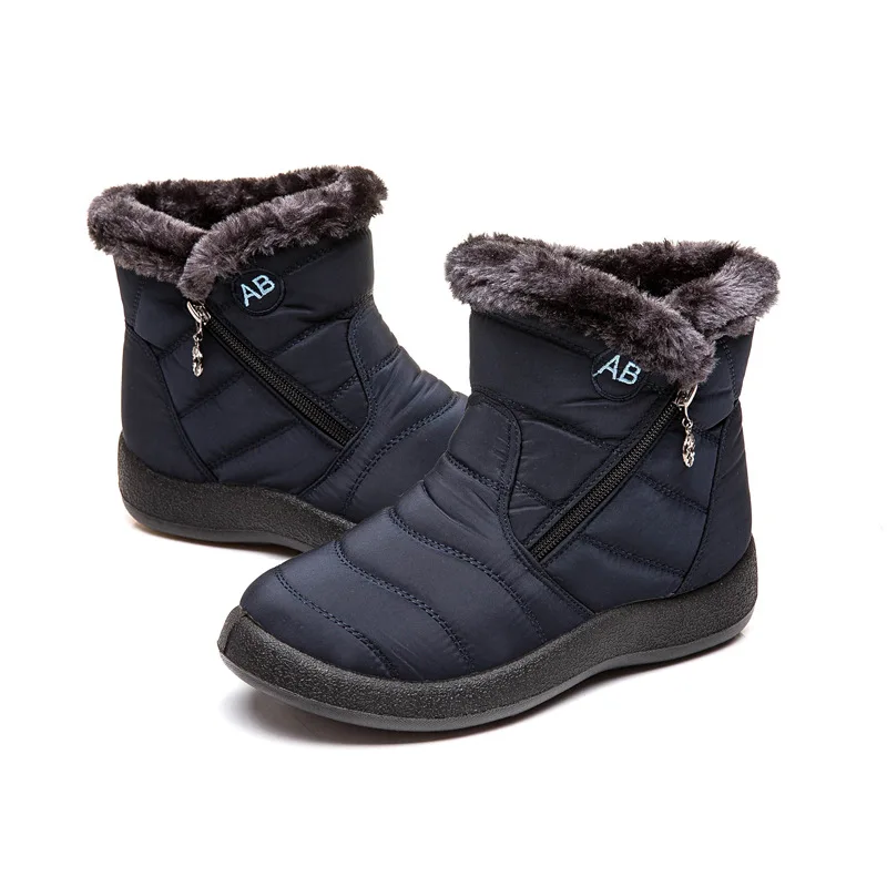 

Женские ботинки, супертеплая зимняя обувь для женщин, ботильоны, водонепроницаемые зимние ботинки, женские короткие черные ботинки на низком каблуке, зимние сапоги для женщин