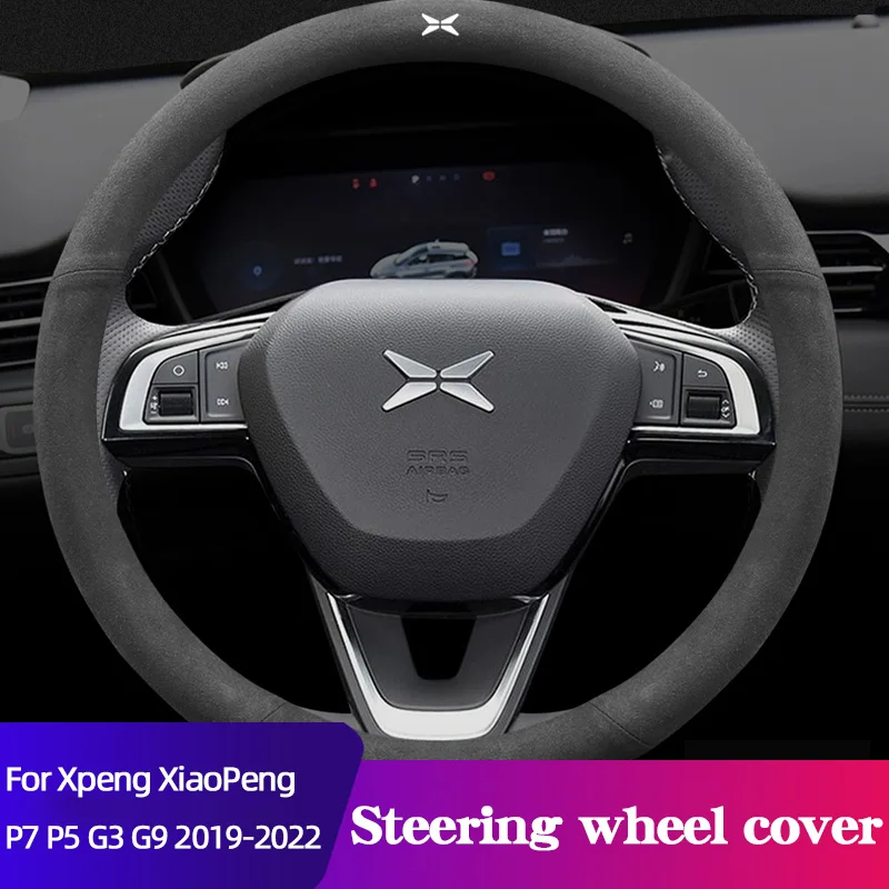 

Car Steering Wheel Cover For Xpeng XiaoPeng P7 P5 G3 G9 2019-2022 Breathable Anti Slip PU Leather Accessories Black