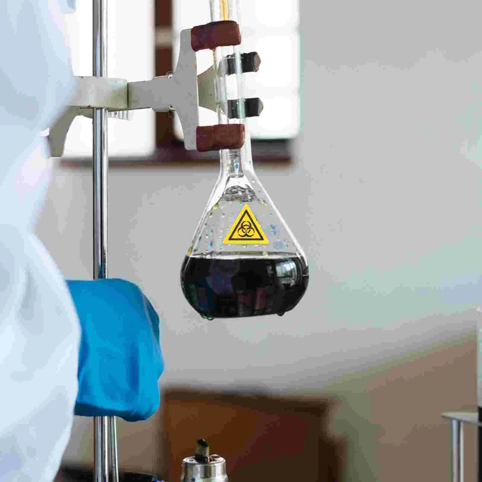 

5pcs Caution Infection Sign Stickers Biological Warning Signs Laboratory Warning Stickers
