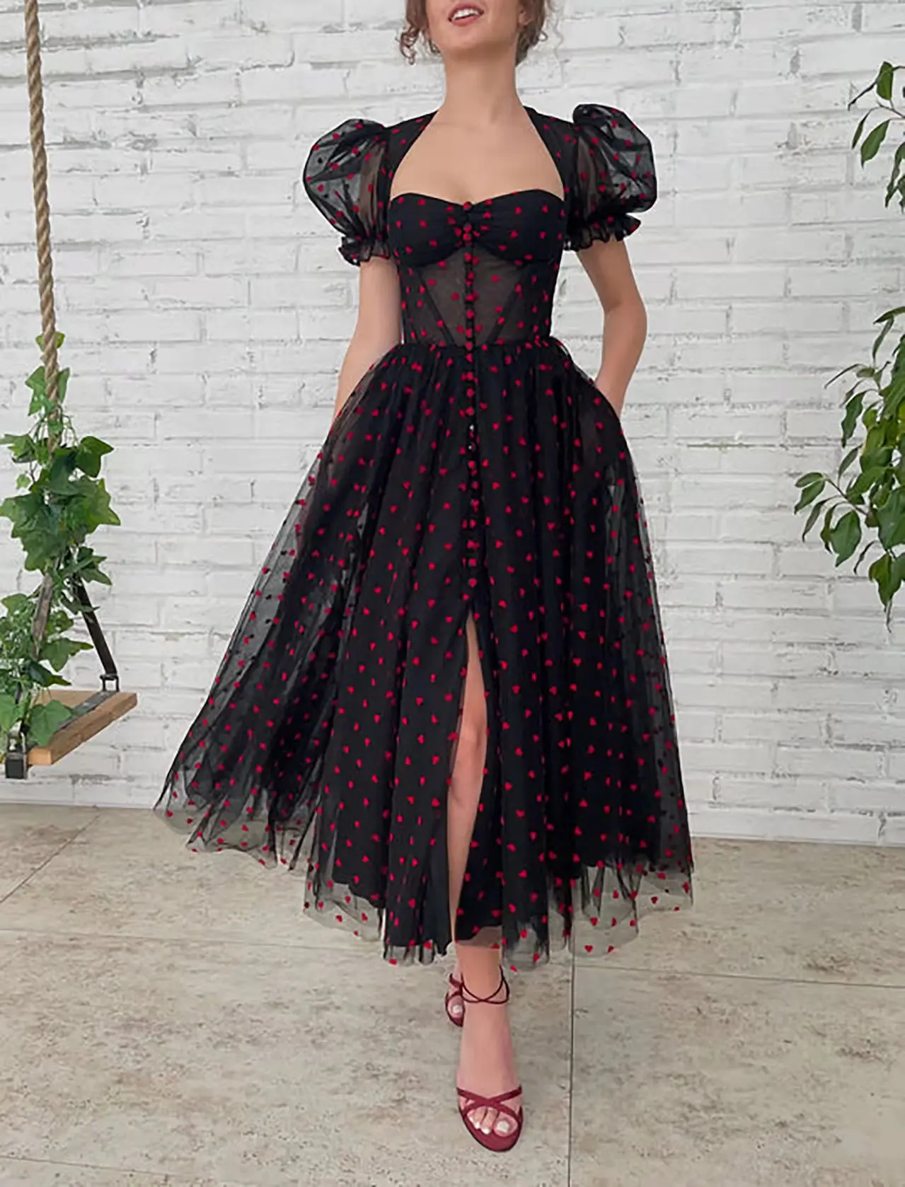 

New Sexy Sweetheart Prom Dress Puff Sleeve Ankle Length Formal Evening Dress Vestido Noiva Sereia Prom Evening Dress