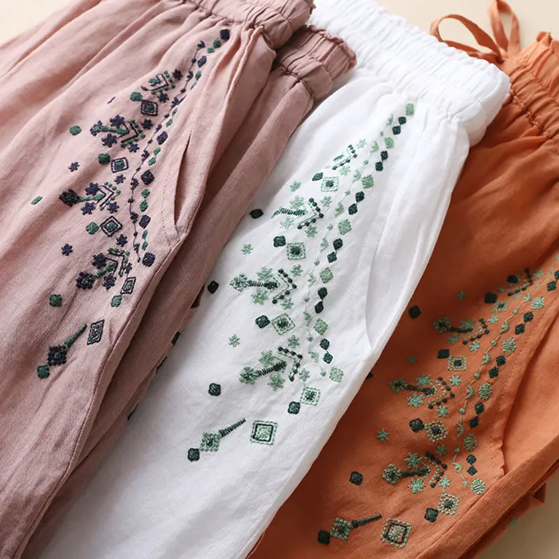 

Юбка-миди из хлопка и льна, средней длины