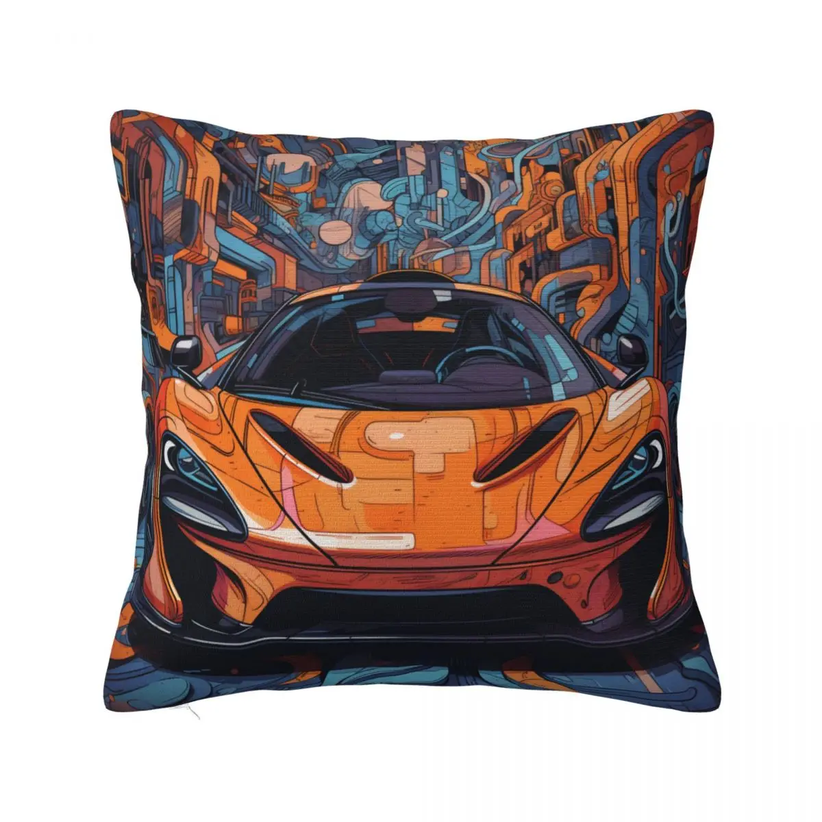 

Fantastic Sports Car Pillow Case Wall Graffiti Various Styles Colored Polyester Pillowcase Cushion Zipper Summer Cover