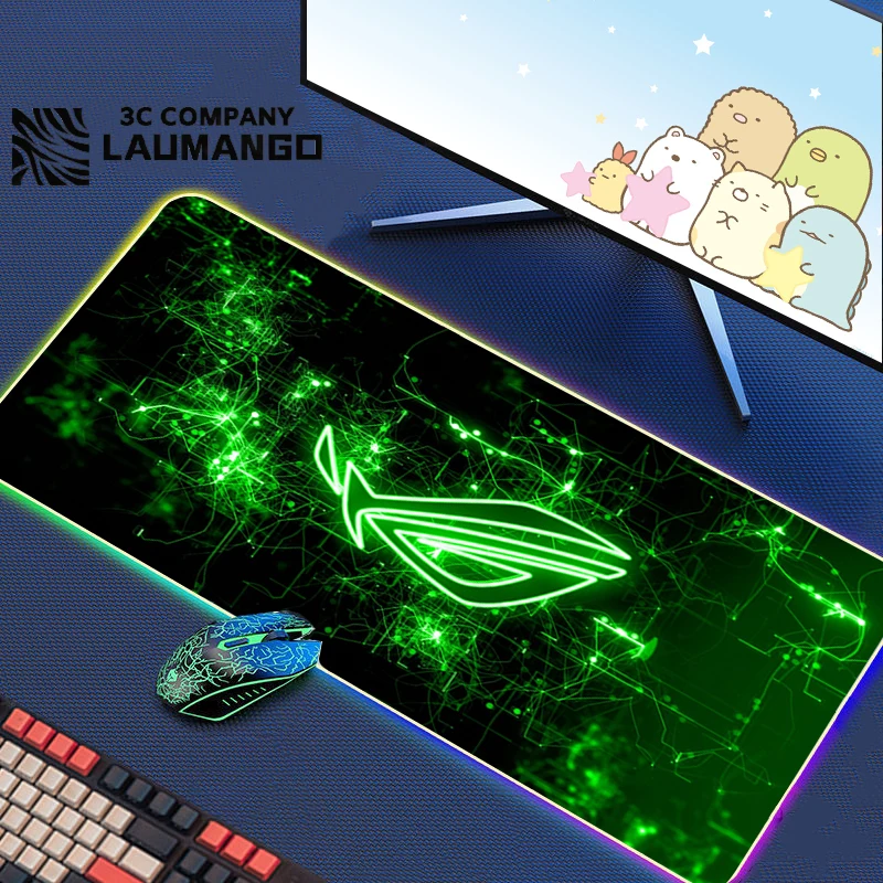 

RGB Mouse Pad Gamer Large LED Light Gaming Mat Asus Mousepad Anime Desk Extended Keyboard Mouse Mats Xxl Pc Cabinet Carpet Mice