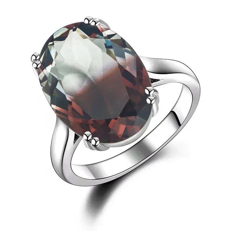 Женские большие овальные цирконовые радужные модные драгоценные камни