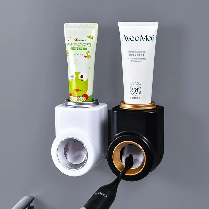 

Toothpaste Extruding Device Automatic Extruding Toothpaste Rack Wall Mounted Hole Free Lazy Extruding Toothpaste Device