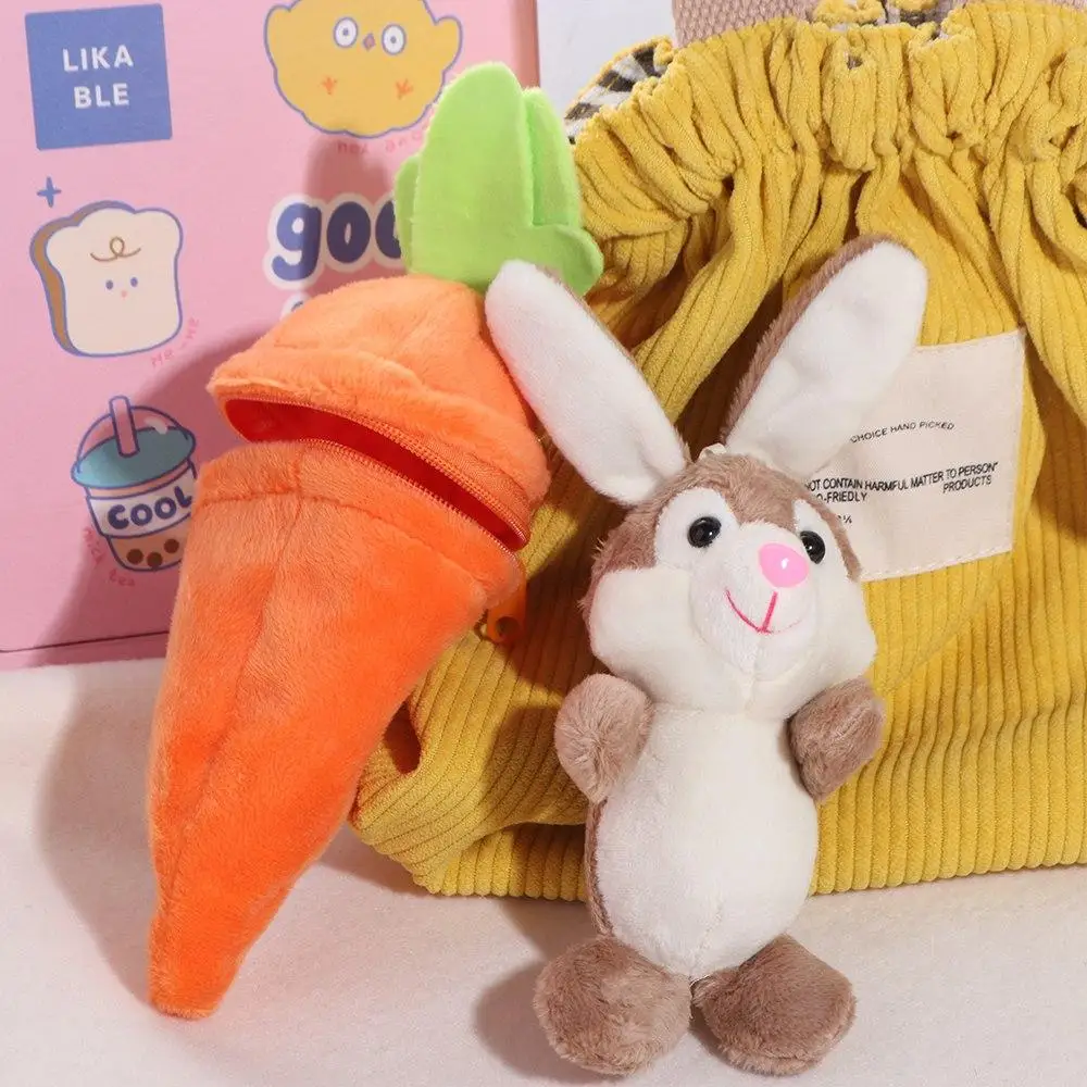 Милая плюшевая кукла кролик в моркови брелок-трансформер кольцо для ключей