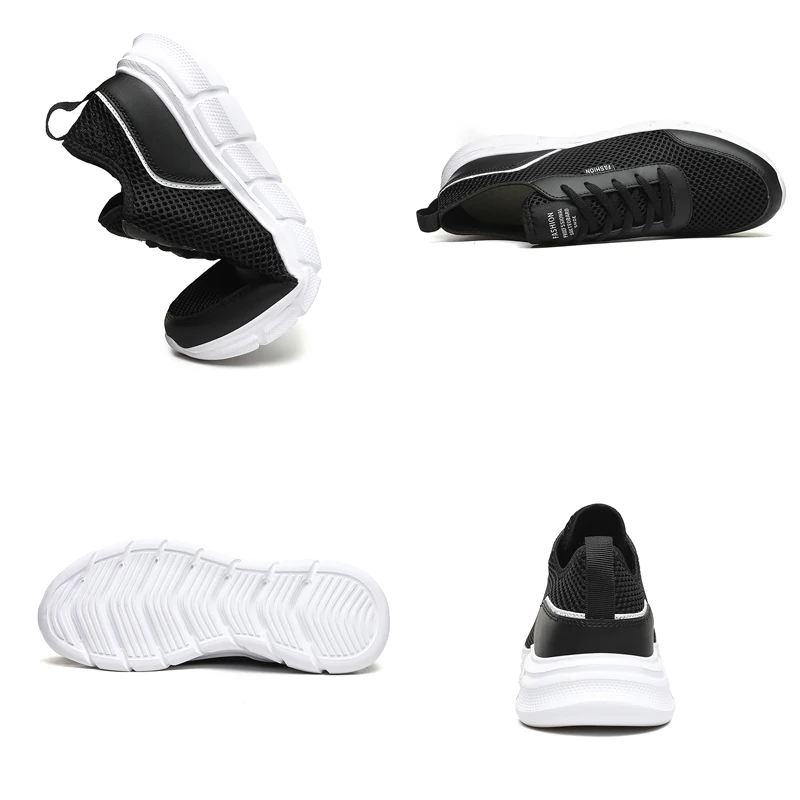 Мужские легкие кроссовки сетчатые на шнуровке лето 2024