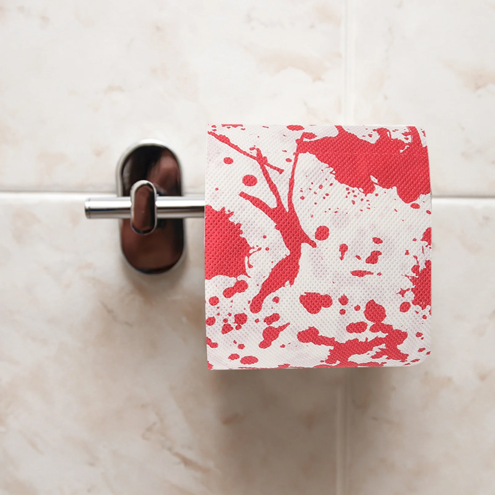 

Bathroom Toilet Paper Printed Halloween Party Supplies Decor Unique Red Tissue Colored Decorative