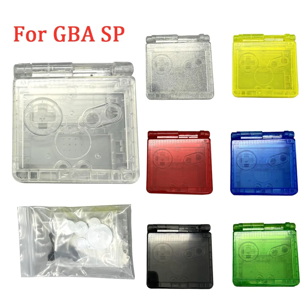 Фото Прозрачный корпус IPS, прозрачный корпус, замена игровой консоли для GameBoy Advance GBA SP IPS, оригинальный ЖК-экран с аксессуарами №1