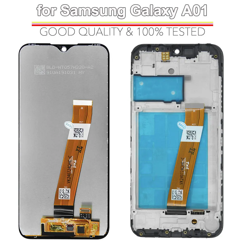 Фото Проверенный ЖК-дисплей для Samsung Galaxy A01 A015F, сенсорный экран в сборе, замена ЖК-экрана для телефона Samsung A01 №2