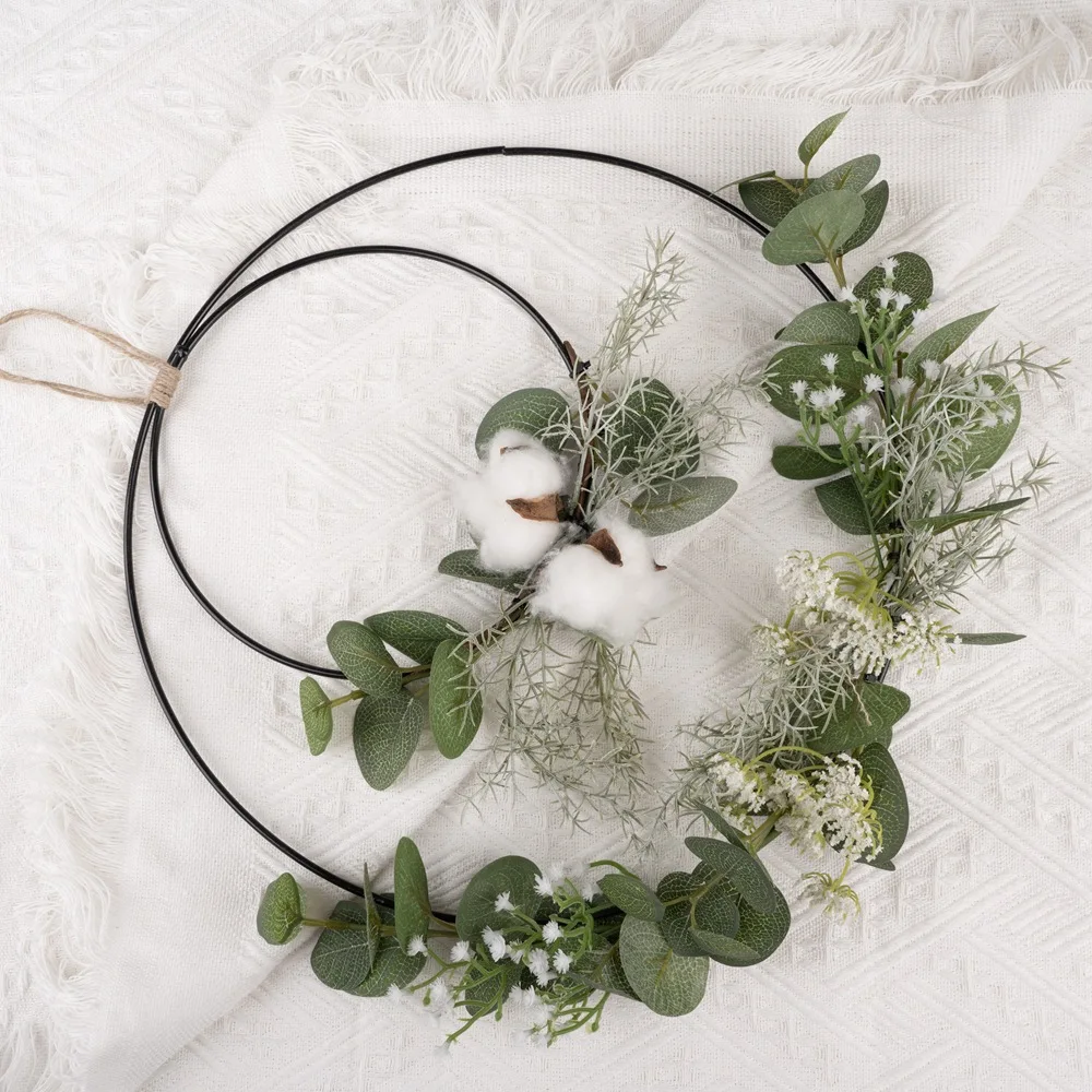 Портативная двойная металлическая гирлянда из хлопка с цветами для невесты