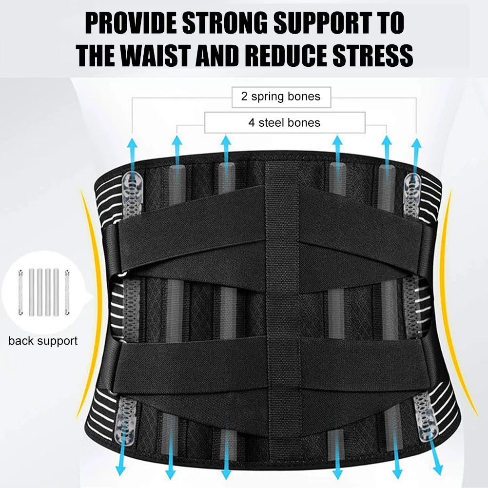 Поддерживающий Пояс для спины двойной ремень дышащий Регулируемый Поясничный