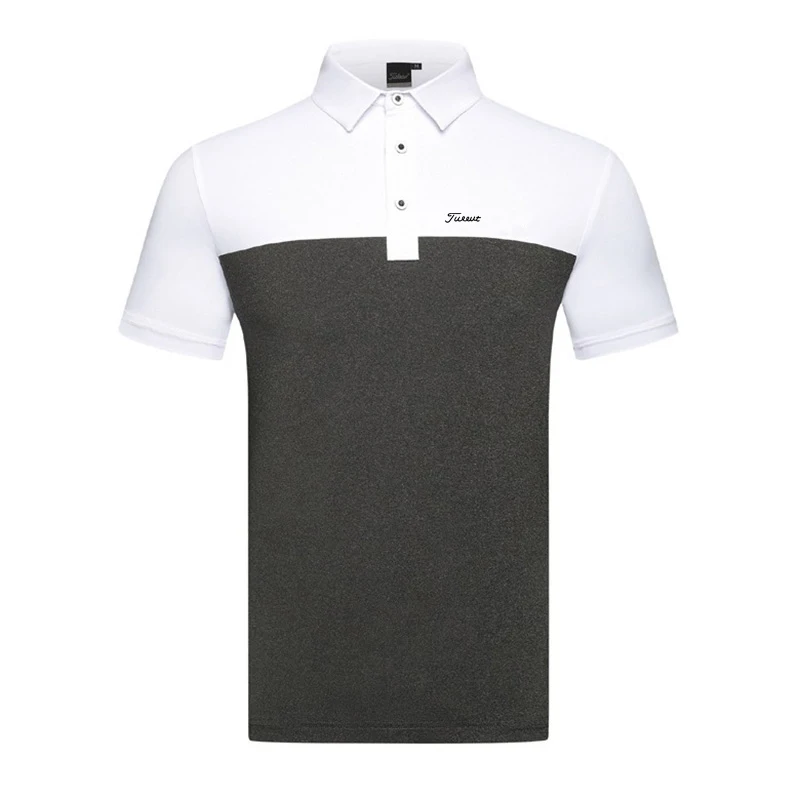 

New Summer High-Quality Golf Men's T-Shirt Breathable Quick-Drying Sports Loose Elastic POLO Shirt Moisture-Wicking Short-Sleeve