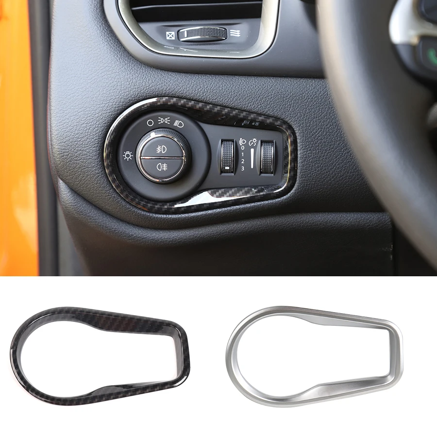 

NHAUTP 1Pcs ABS Headlight Switch Decoration Frame For Jeep Renegade 2016+ Car Interior Sticker