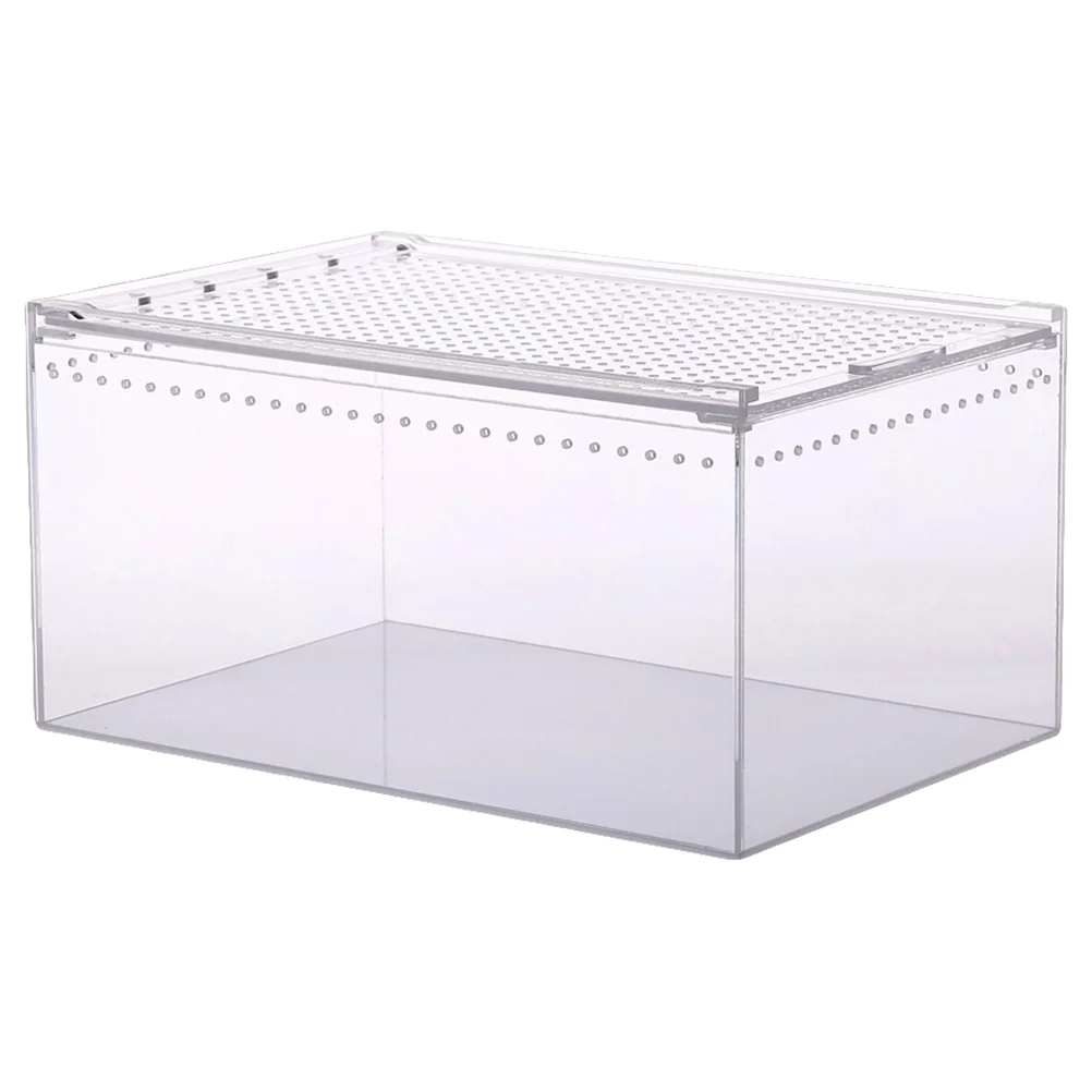 

Reptile Box Tank Breeding Terrarium Snake Feeding Enclosure Turtle Cage Spider Habitat Hermit Crab Clear Storage Aquariums Snail