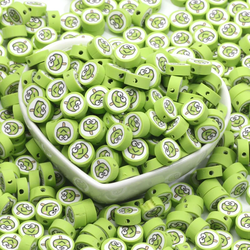 Бусины из полимерной глины для браслетов и ножных 9 мм 20 шт.