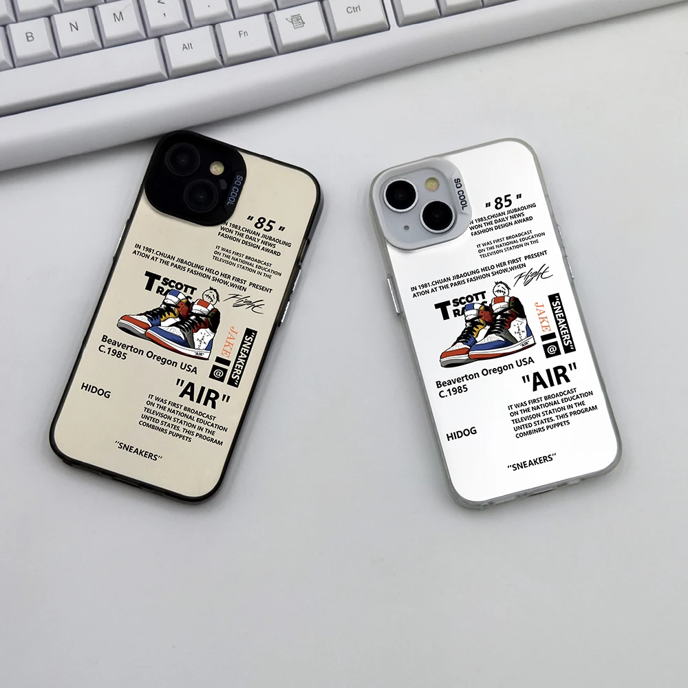 Фото Брендовый чехол для телефона Hot Off AIR Sports Shoes для iphone 12 13 11 14 Pro 15 Plus 16 pro Max КРОССОВКИ Белая этикетка Задняя крышка Coque №2