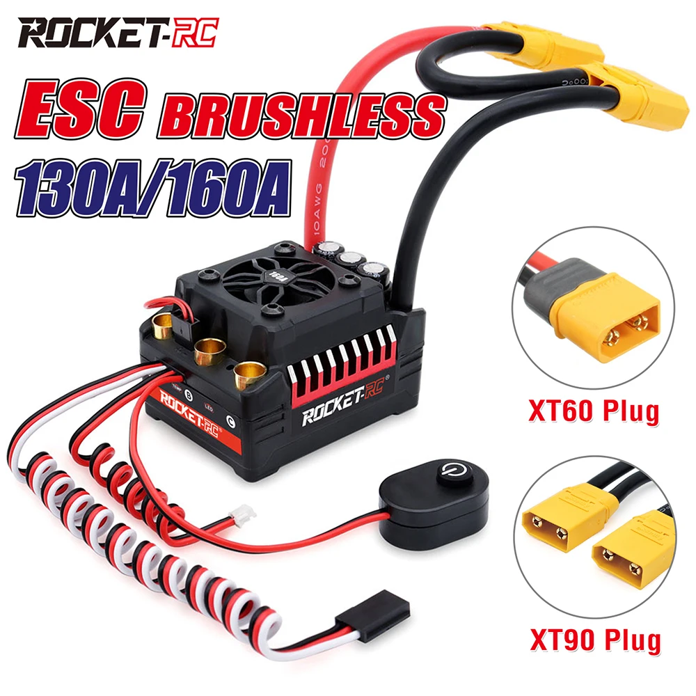 

SURPASSHOBBY Rocket RC 130A ESC Brushless 160A ESC 4S электронный контроллер скорости водонепроницаемый для 1/7 1/8 радиоуправляемого автомобиля Багги грузовика