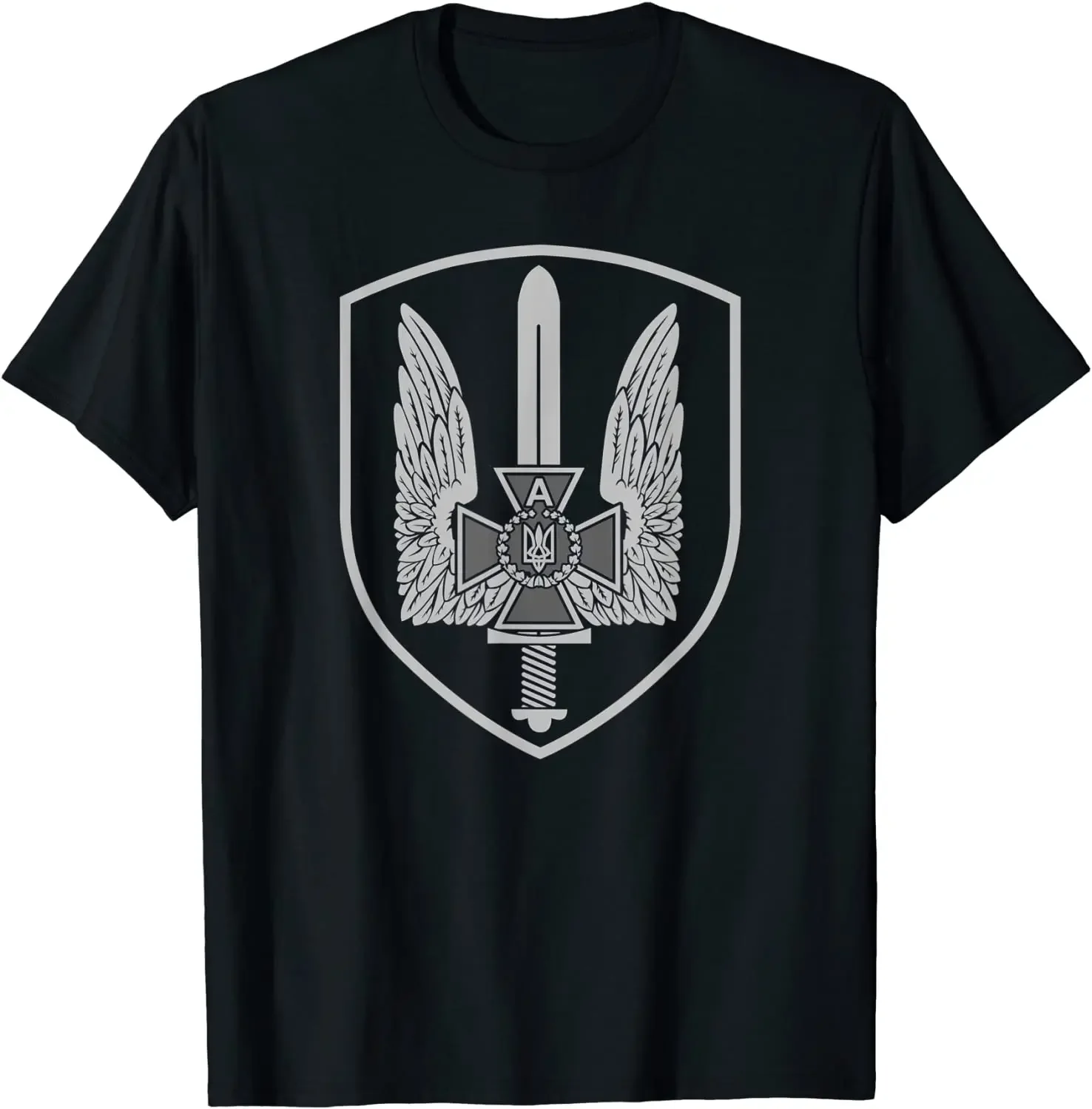 Фото Футболка Ukraine Special Forces Alpha Group Spetsnaz SBU, 100% хлопок, с круглым вырезом, летняя повседневная мужская футболка с короткими рукавами, размер S-3XL №1