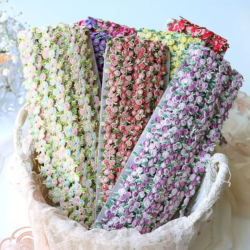 

14 ярдов цветная Цветочная вышивка кружевная отделка «сделай сам» головной убор шляпа ожерелье материал ручной работы аксессуары для рукоделия 1,8 см 722