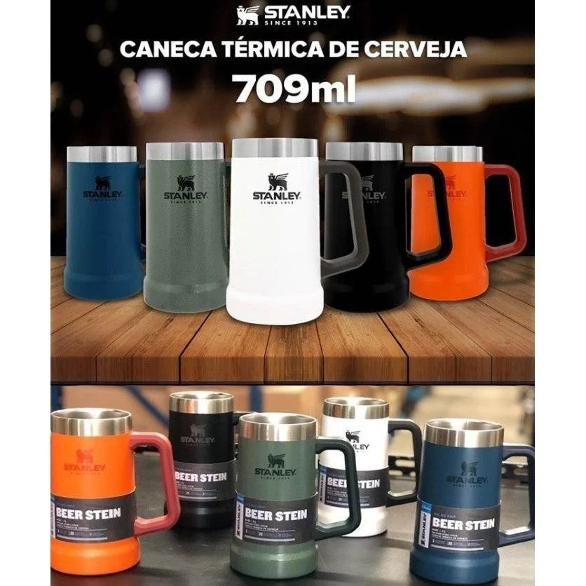 

Термокружка для пива 709 мл Copo Stanley, оригинальная бутылка для пива Stanley из нержавеющей стали, розовая Термокружка для пива Stanley